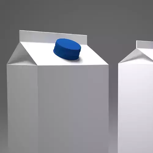 Milk carton box  Low-poly 3D model