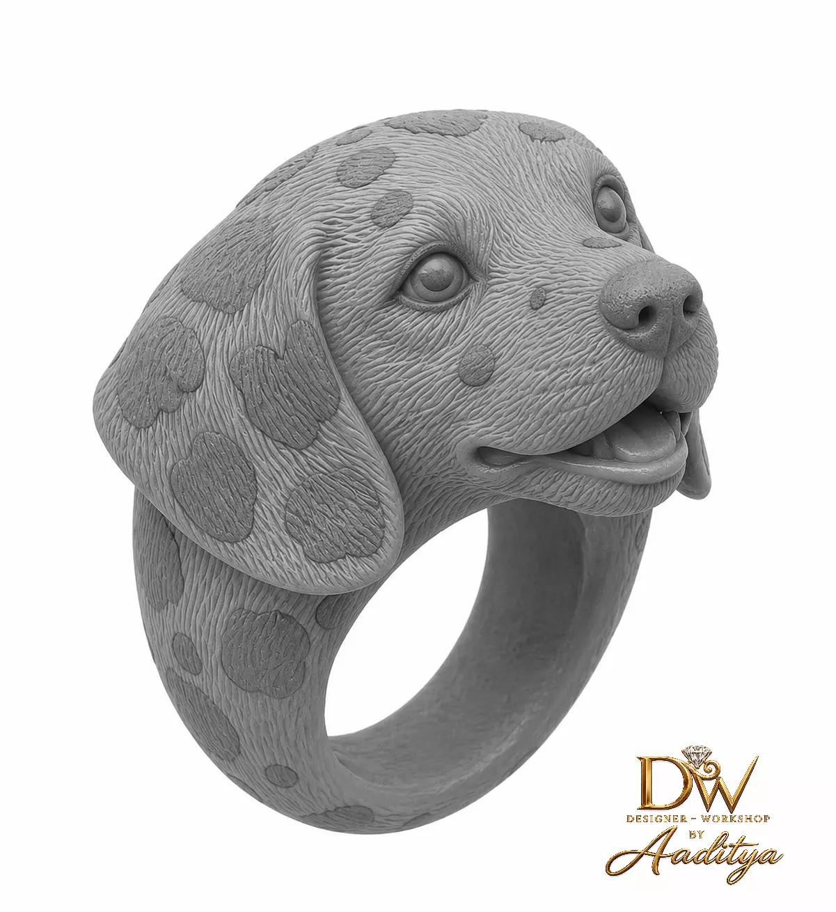 Dalmatian Puppy Ring 3D print model