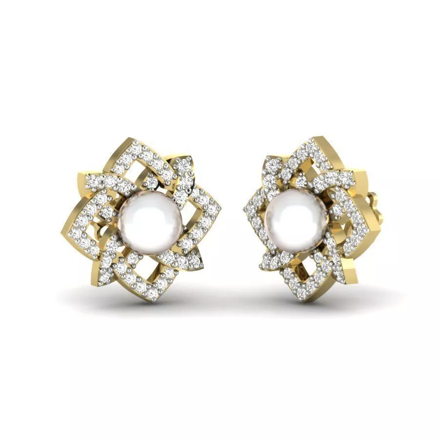 SILVER AND GOLD LONG EARRINGS 3D print model