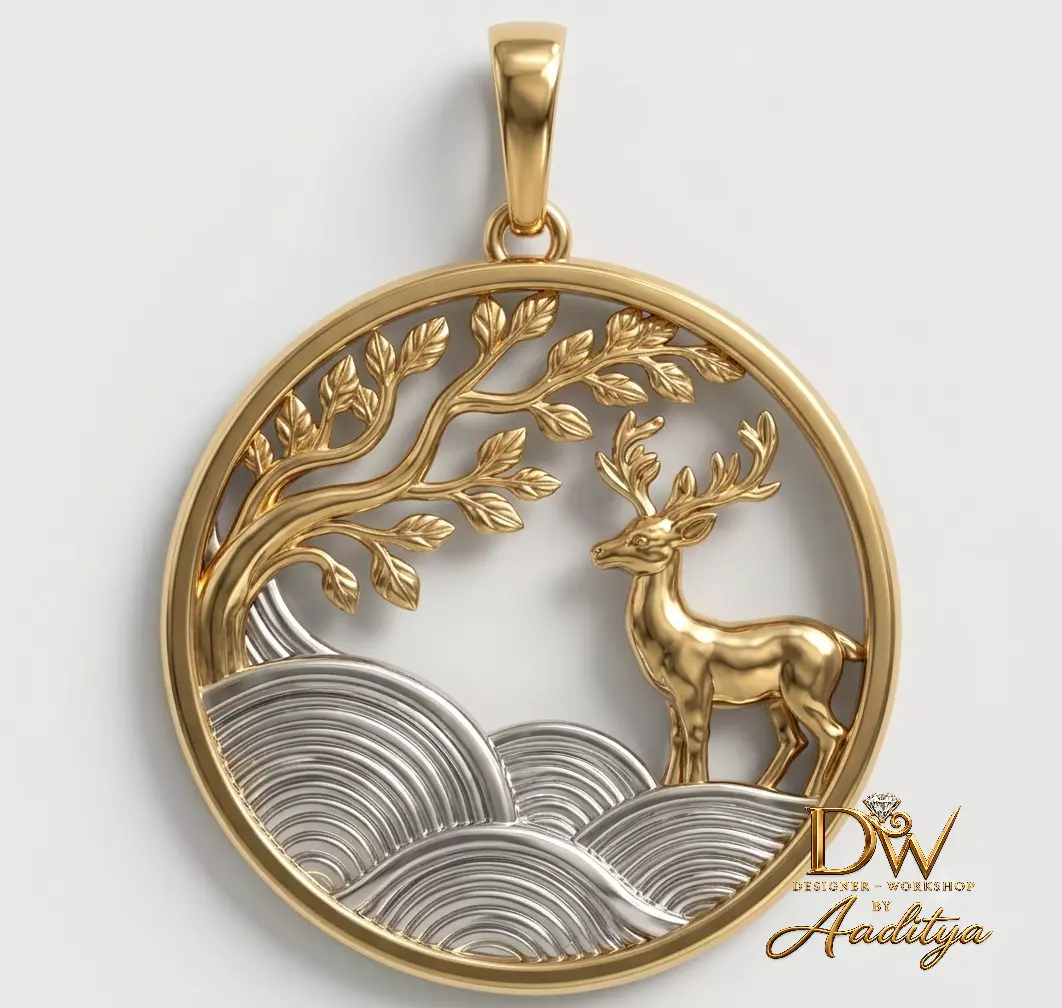Deer Relief Pendant 3D print model
