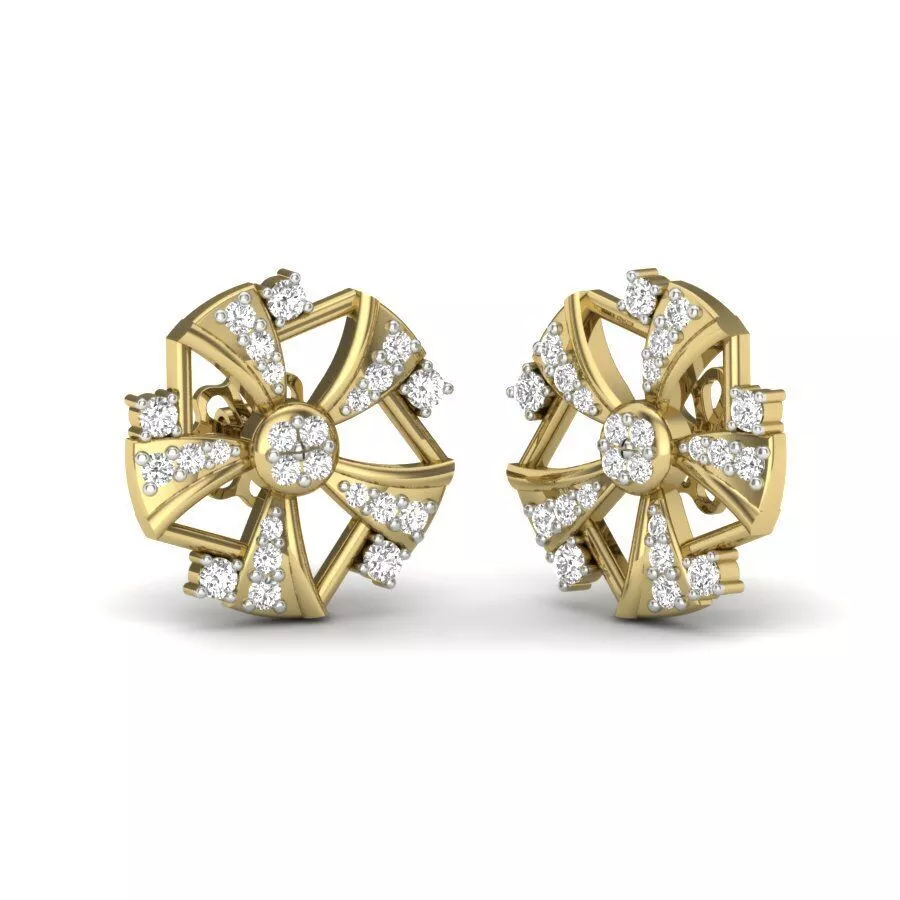 SILVER AND GOLD LONG EARRINGS 3D print model