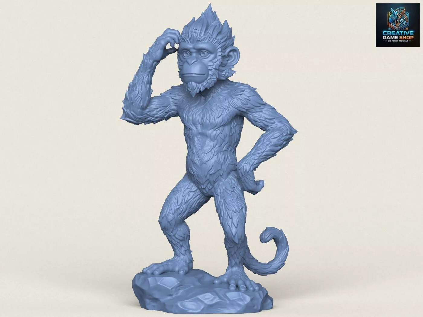 Thinking Monkey Statue 3D print model