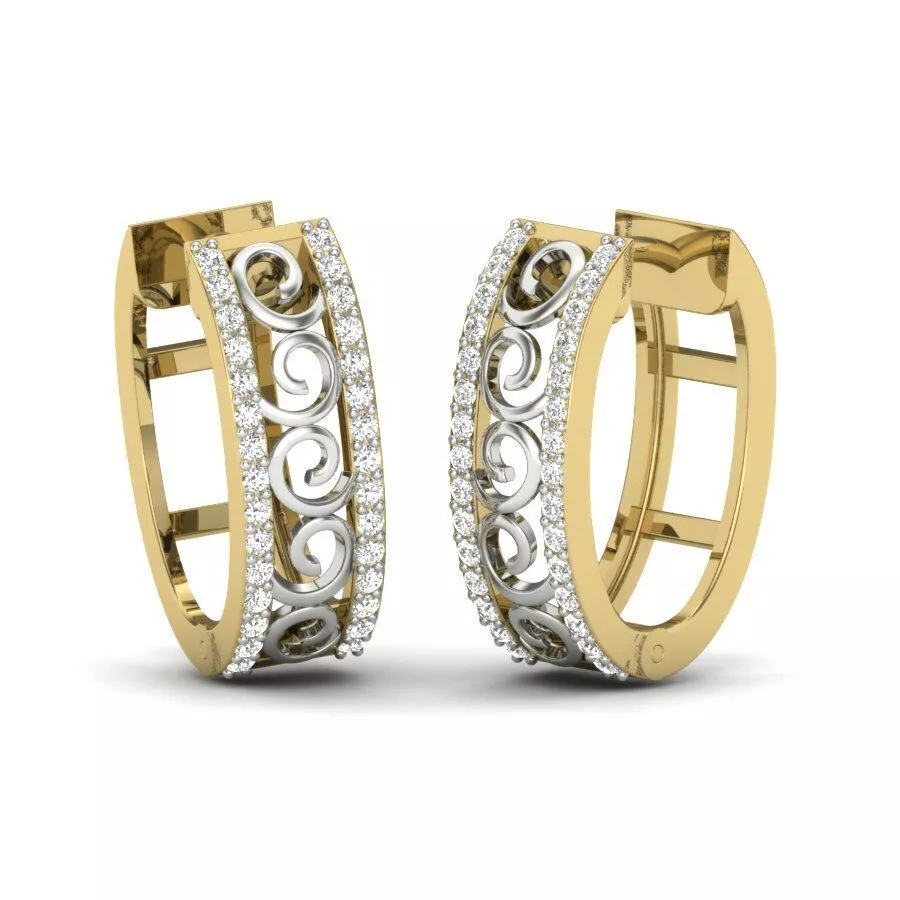 SILVER AND GOLD LONG EARRINGS 3D print model