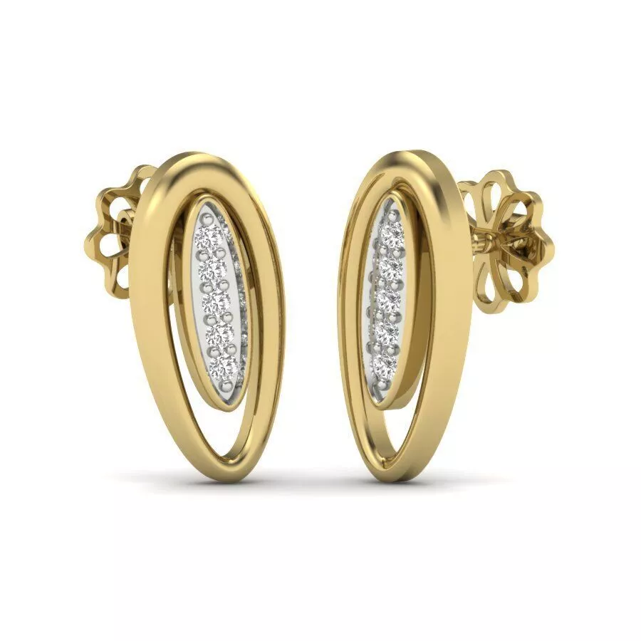 SILVER AND GOLD LONG EARRINGS 3D print model