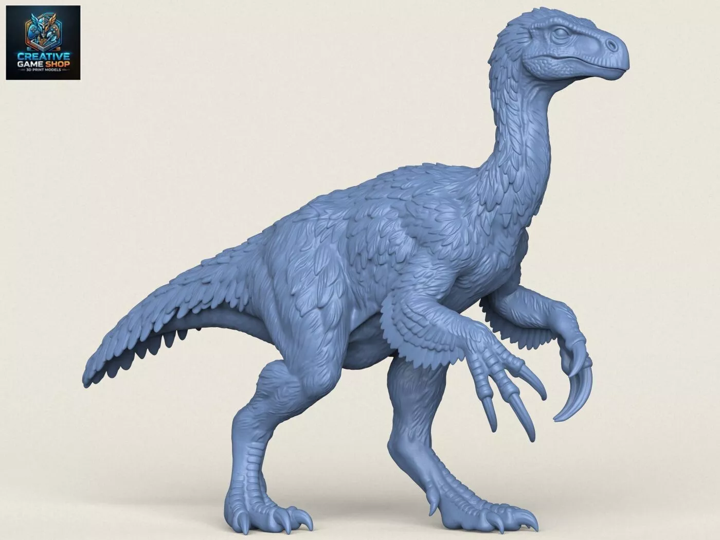 Wild Therizinosaurus Dinosaur 3D print model