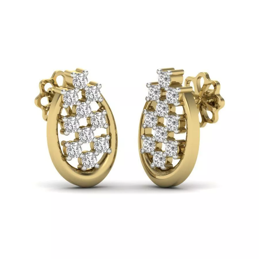SILVER AND GOLD LONG EARRINGS 3D print model