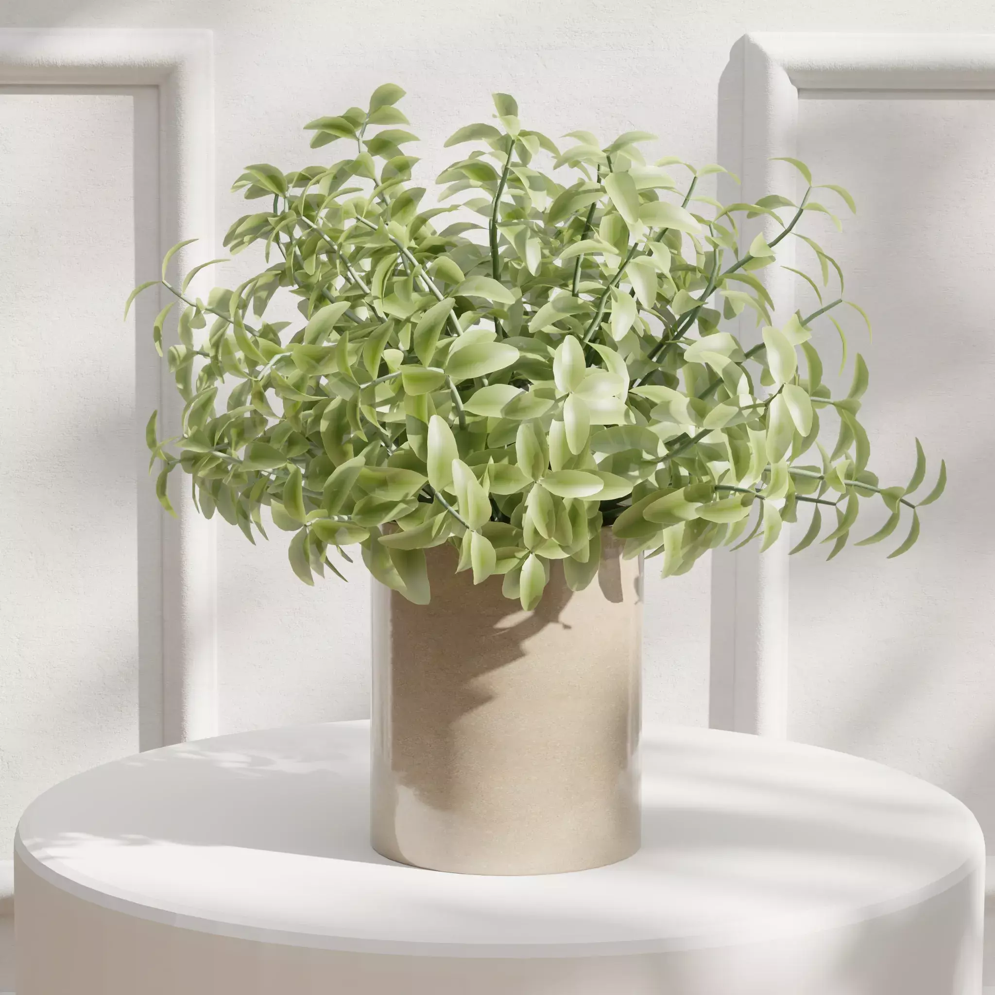 Minimalist Potted Green Leaf Plant Free 3D model
