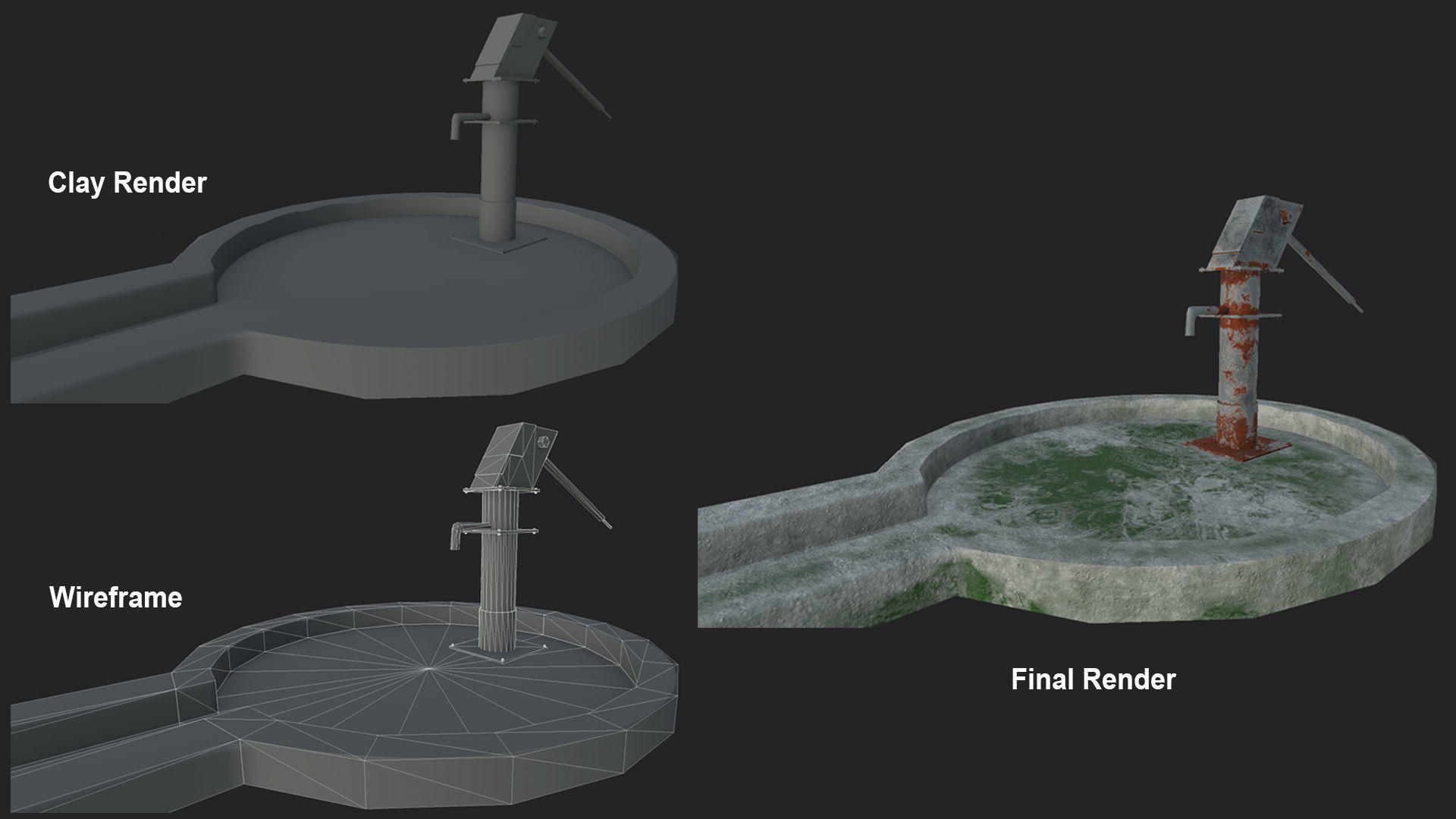 Old Rusted Indian Hand Pump Low-poly 3D model_5