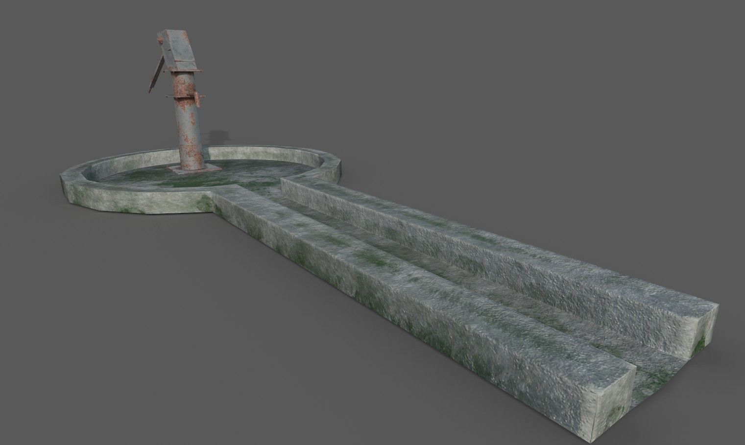 Old Rusted Indian Hand Pump Low-poly 3D model_4