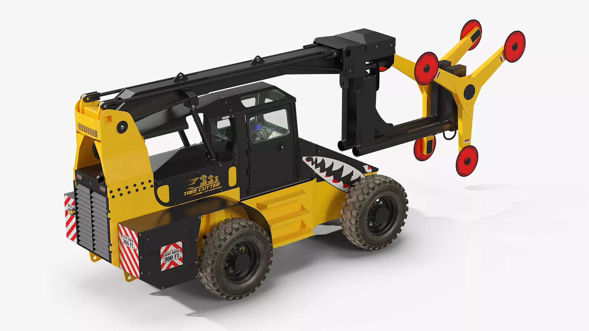 OMC Hedgehog Tree Cutter Machine Rigged for Cinema 4D 3D model