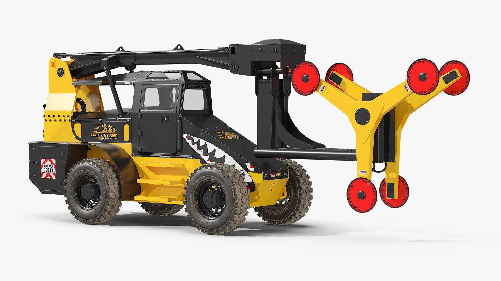 OMC Hedgehog Tree Cutter Machine Rigged for Maya 3D model