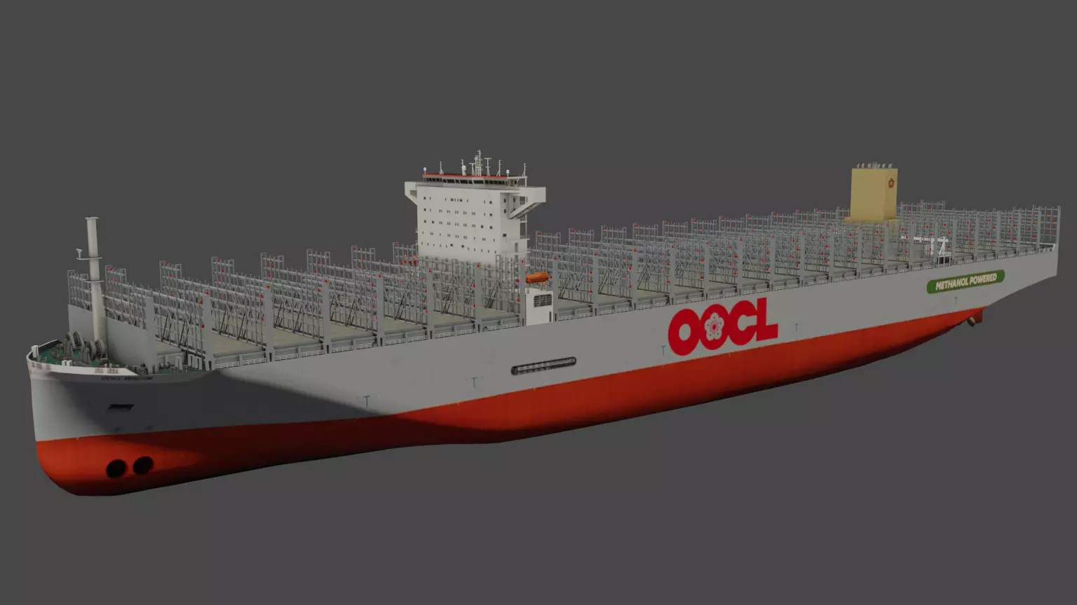 OOCL Wisdom methanol dual fuel container vessel Low-poly 3D model