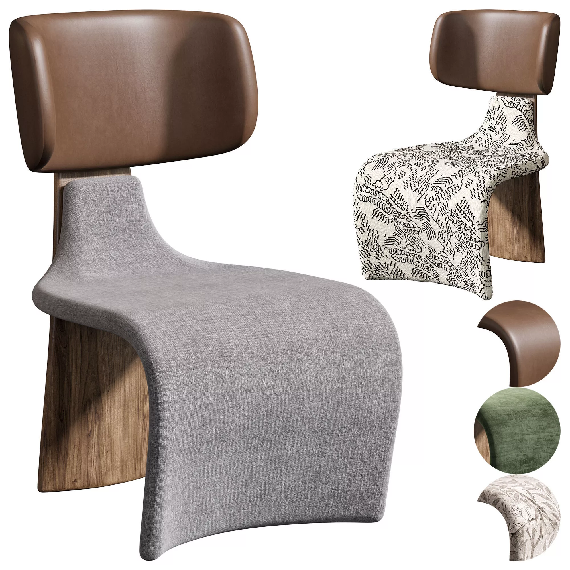 Ruufform Angel Sandalye Chair Low-poly 3D model