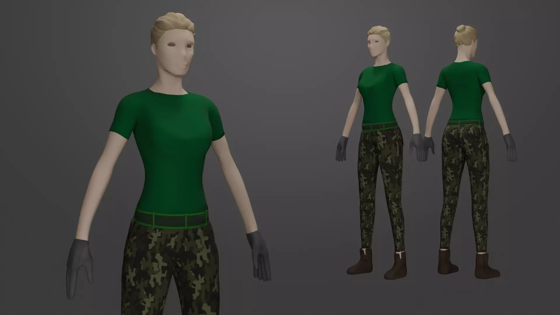 Female Military Base Mesh 3D model