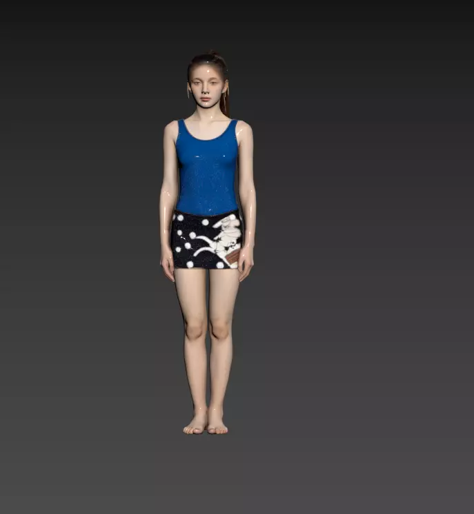 C29- Eastern Scene - Standing Little Girl 3D model