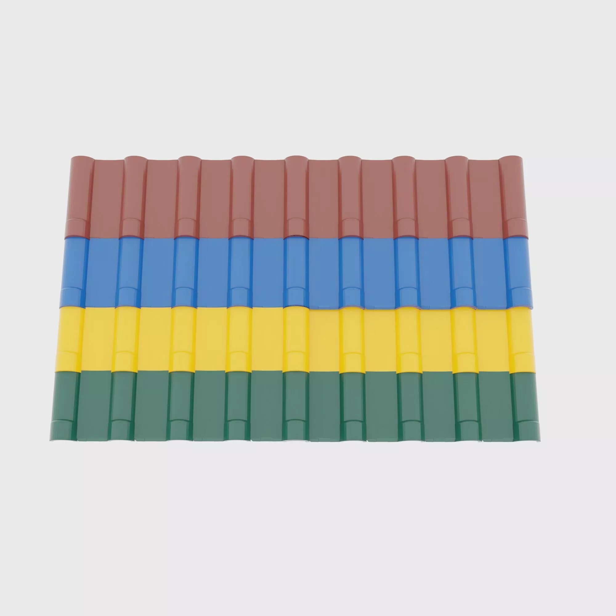 Roof Tile Polymer Corrugated Set 3D model