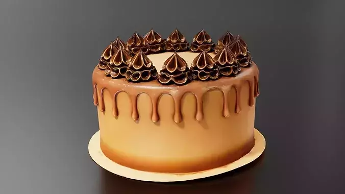 Chocolate Cake 01 3D print model 4