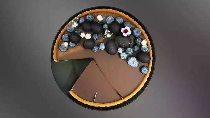 Chocolate Ganache Tart 3D print model 6