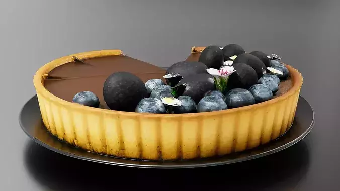 Chocolate Ganache Tart 3D print model 4