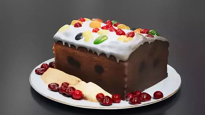 Christmas Fruitcake 3D print model 3