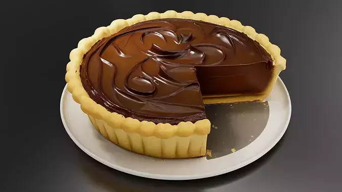 Classic Chocolate Pie 3D print model 2