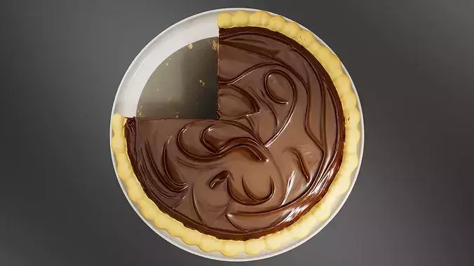 Classic Chocolate Pie 3D print model 6