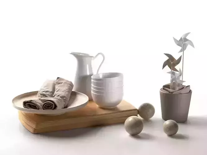 Napkins Plate Jug Bowls Plant Pot and Decor