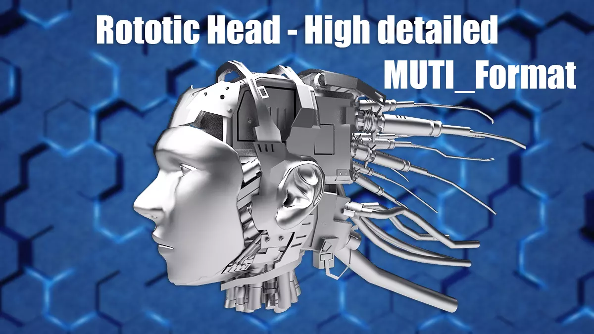Robot head AI free model Free low-poly 3D model
