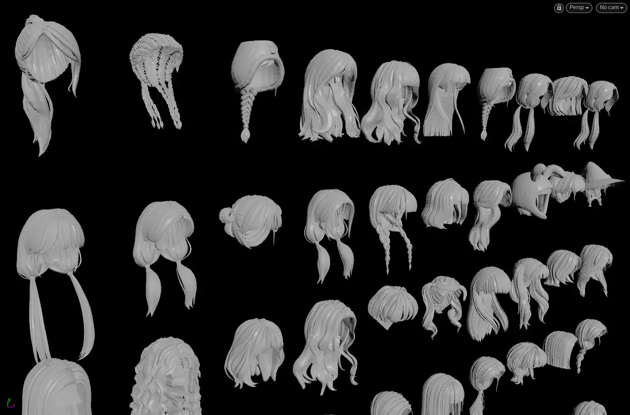 Cartoon hair low poly game ready 50 plus FREE Free low-poly 3D model