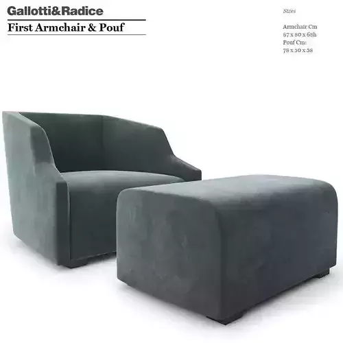 Gallotti and Radice First Armchair 3D model Gallotti and Radice First Armchair 3D model