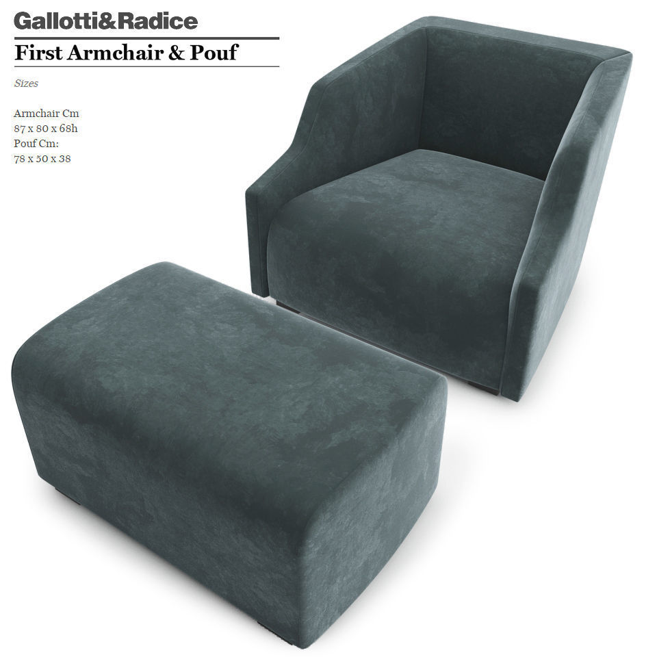 Gallotti and Radice First Armchair 3D model_3
