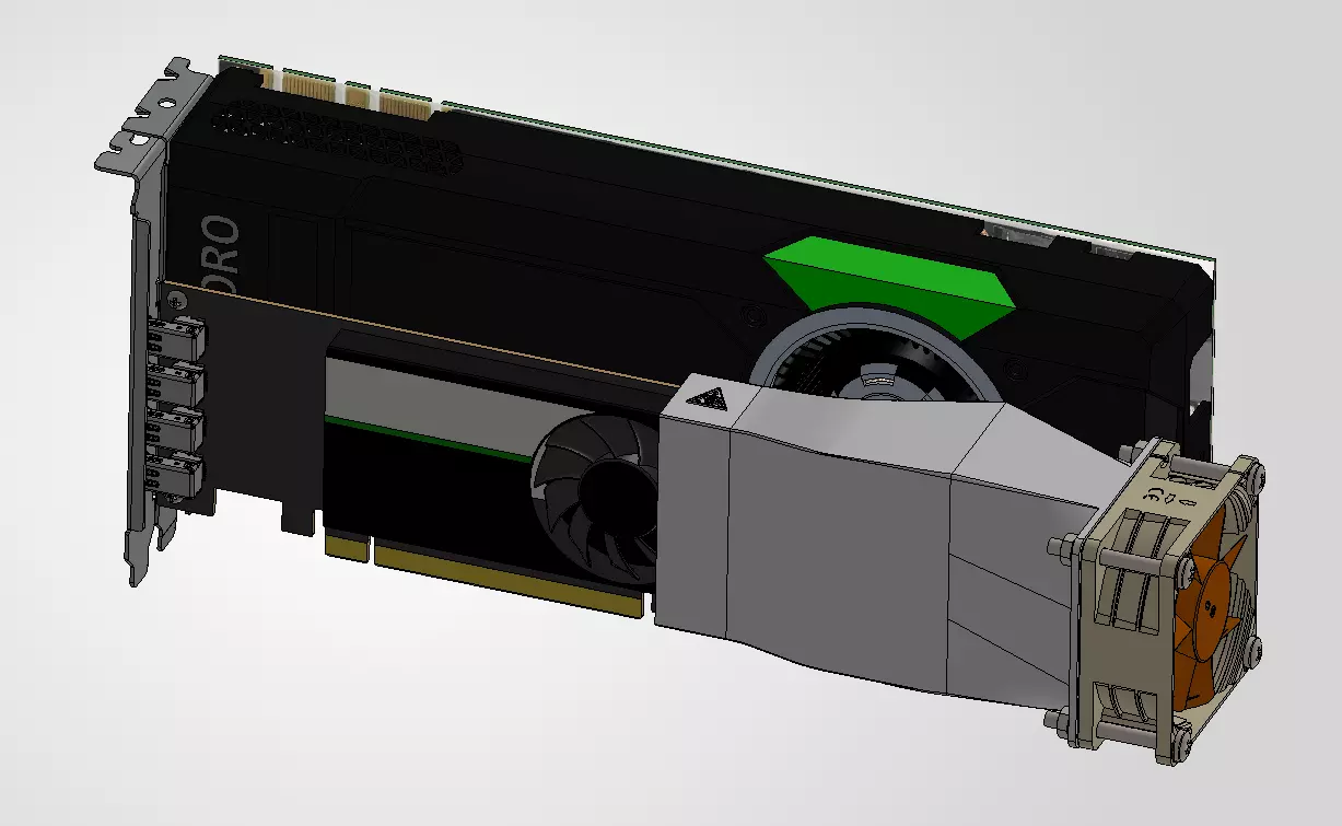 Mini GPU Tesla middle length duct for middle size fan 60x60xXX 3D print model