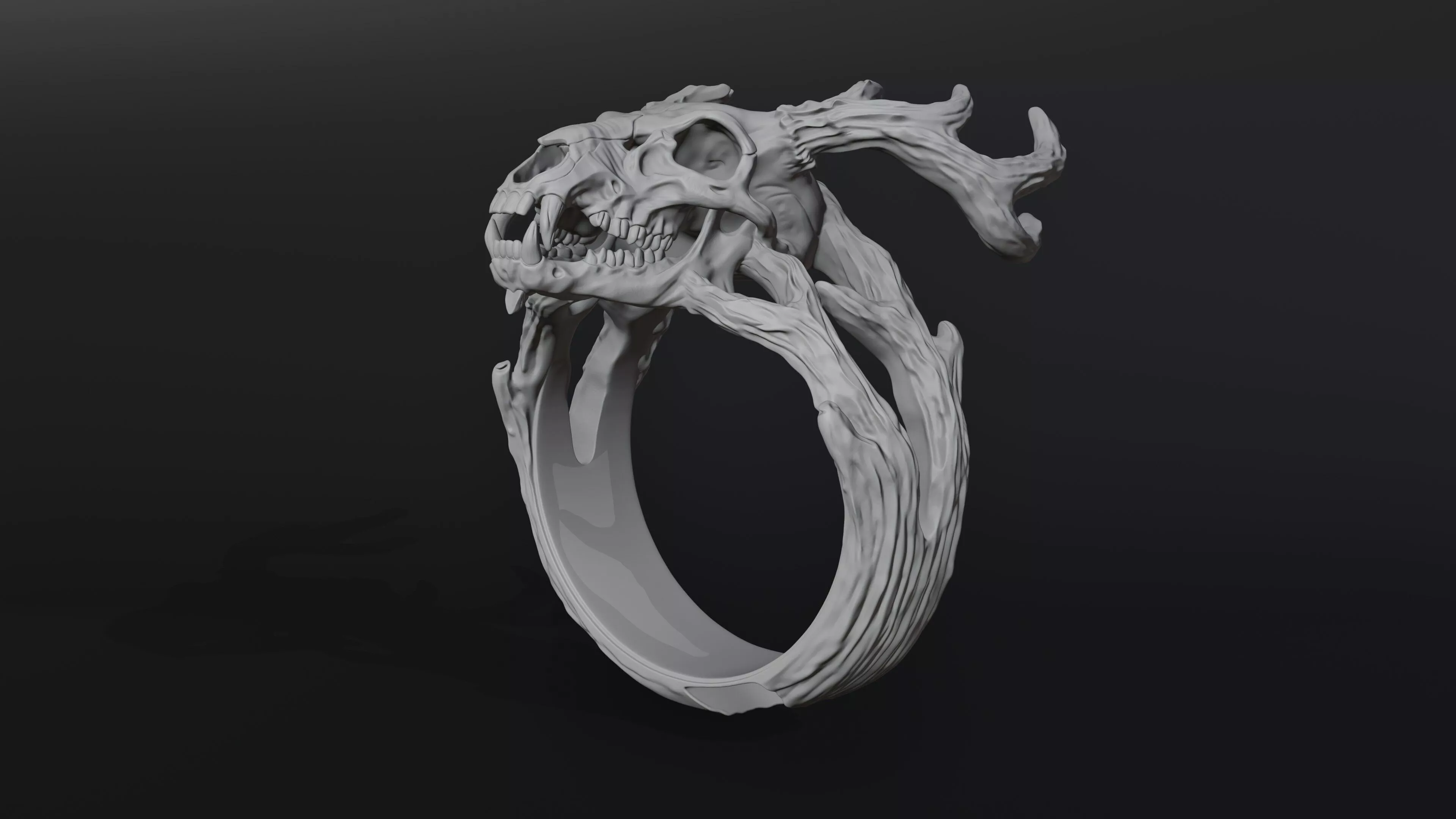 Dragon Skull Ring 3D print model