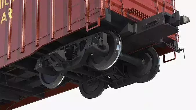Classic Steel Boxcar Cushioned Frame 3D model 7