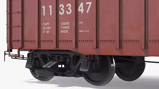 Classic Steel Boxcar Cushioned Frame 3D model 6