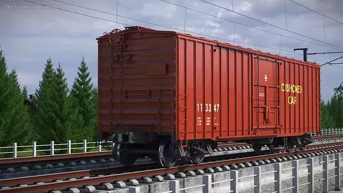 Classic Steel Boxcar Cushioned Frame 3D model 3