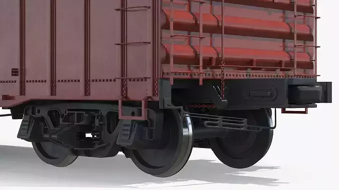 Classic Steel Boxcar Cushioned Frame 3D model 5
