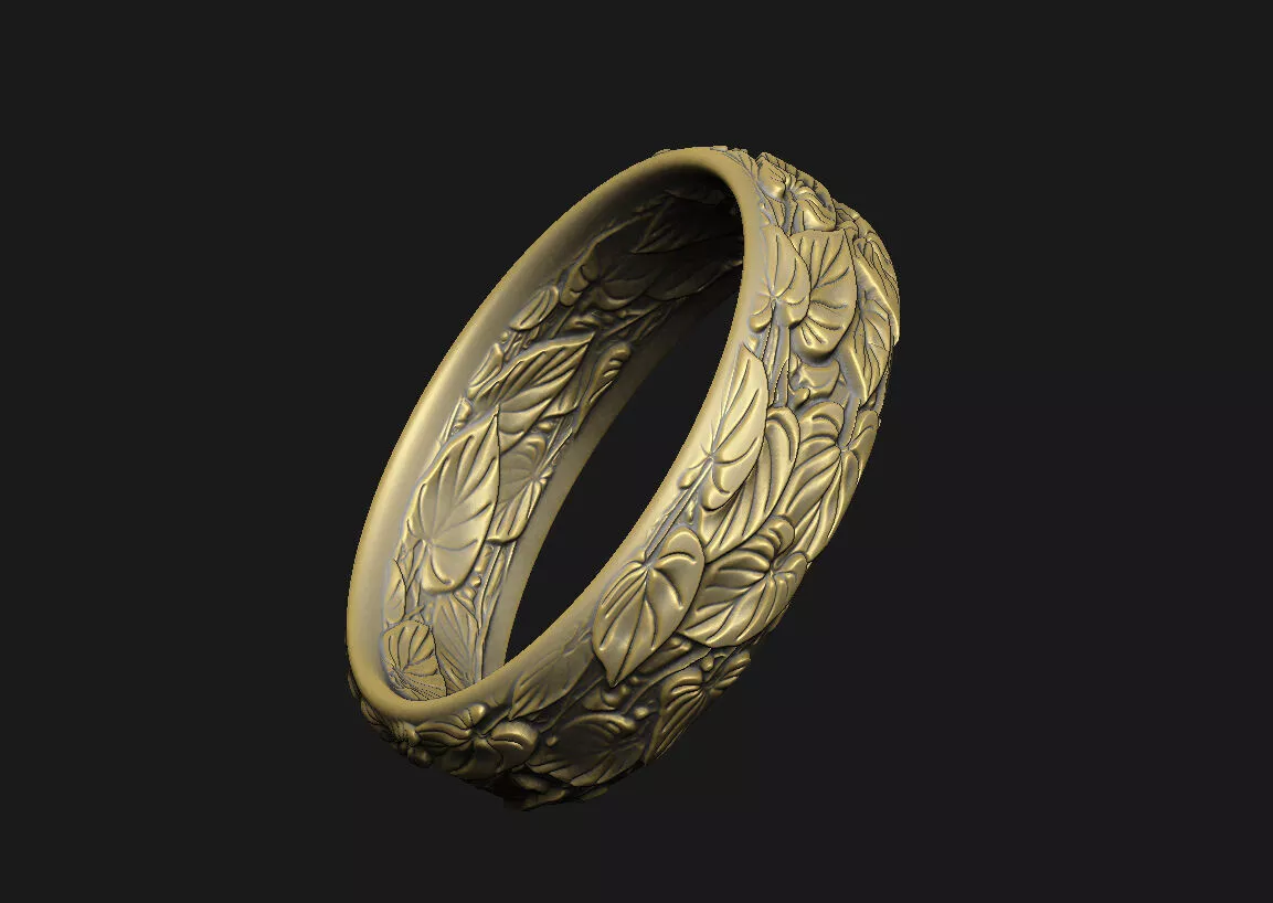 betel-leaf-ring-3d monstera-leaf-ring-stl 3D print model
