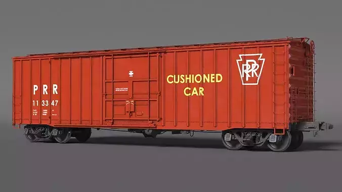 PRR X58B Cushioned Boxcar 3D model 4