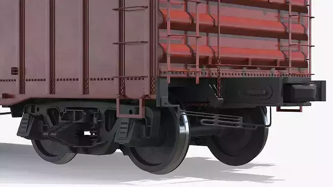 PRR X58B Cushioned Boxcar 3D model 6