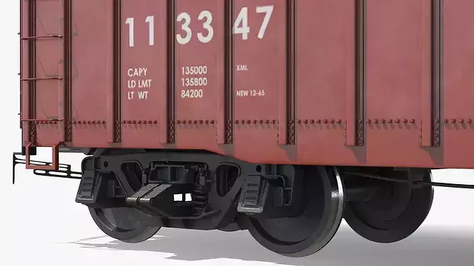 PRR X58B Cushioned Boxcar 3D model 7