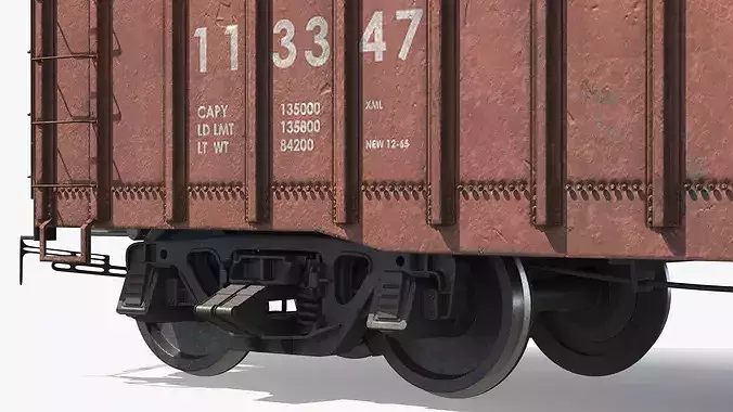 PRR Sliding Door X58B Wagon Used 3D model 6