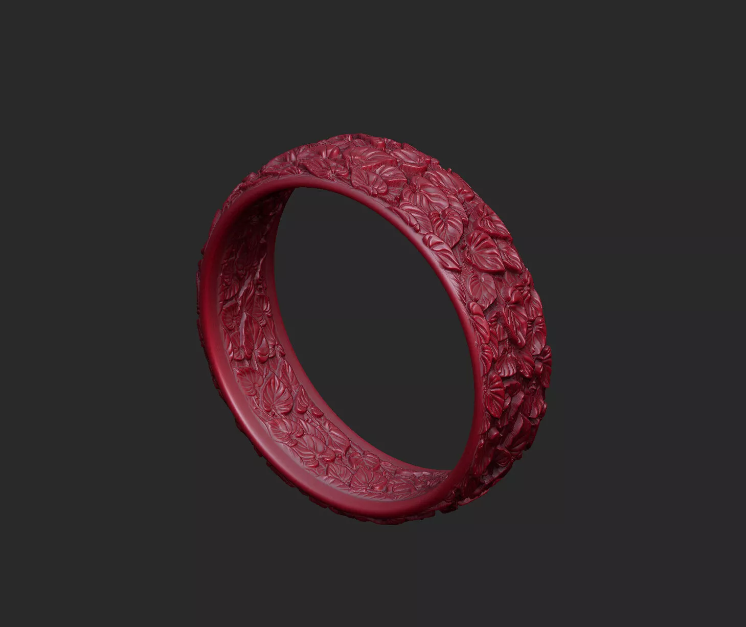 intricate-foliage-band nature-theme-wedding-ring 3D print model