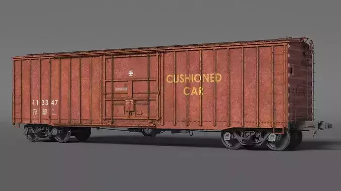 Sliding Door Ribbed Boxcar Used 3D model