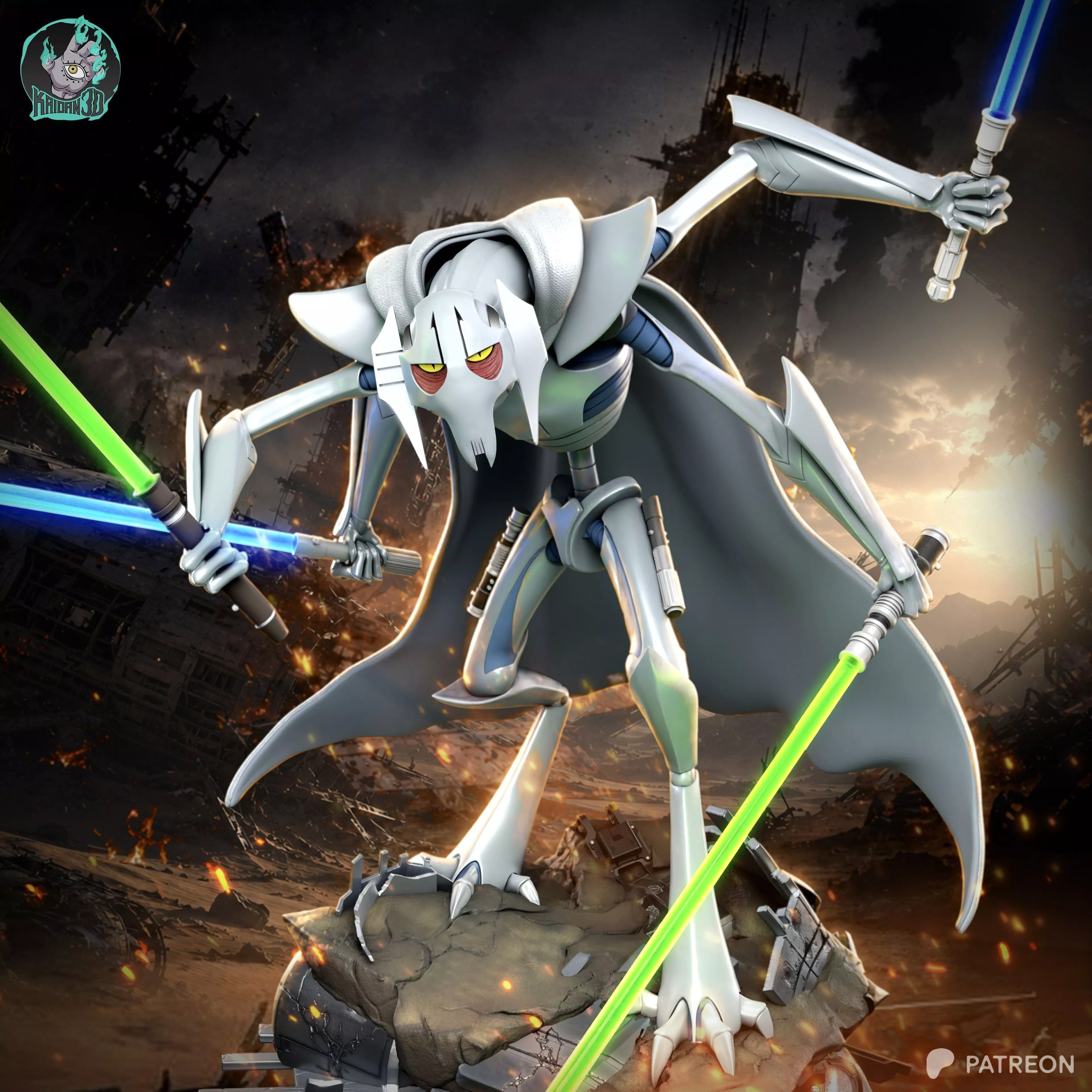 General Grievous STAR WARS - STL Ready for 3D Printing 3D print model