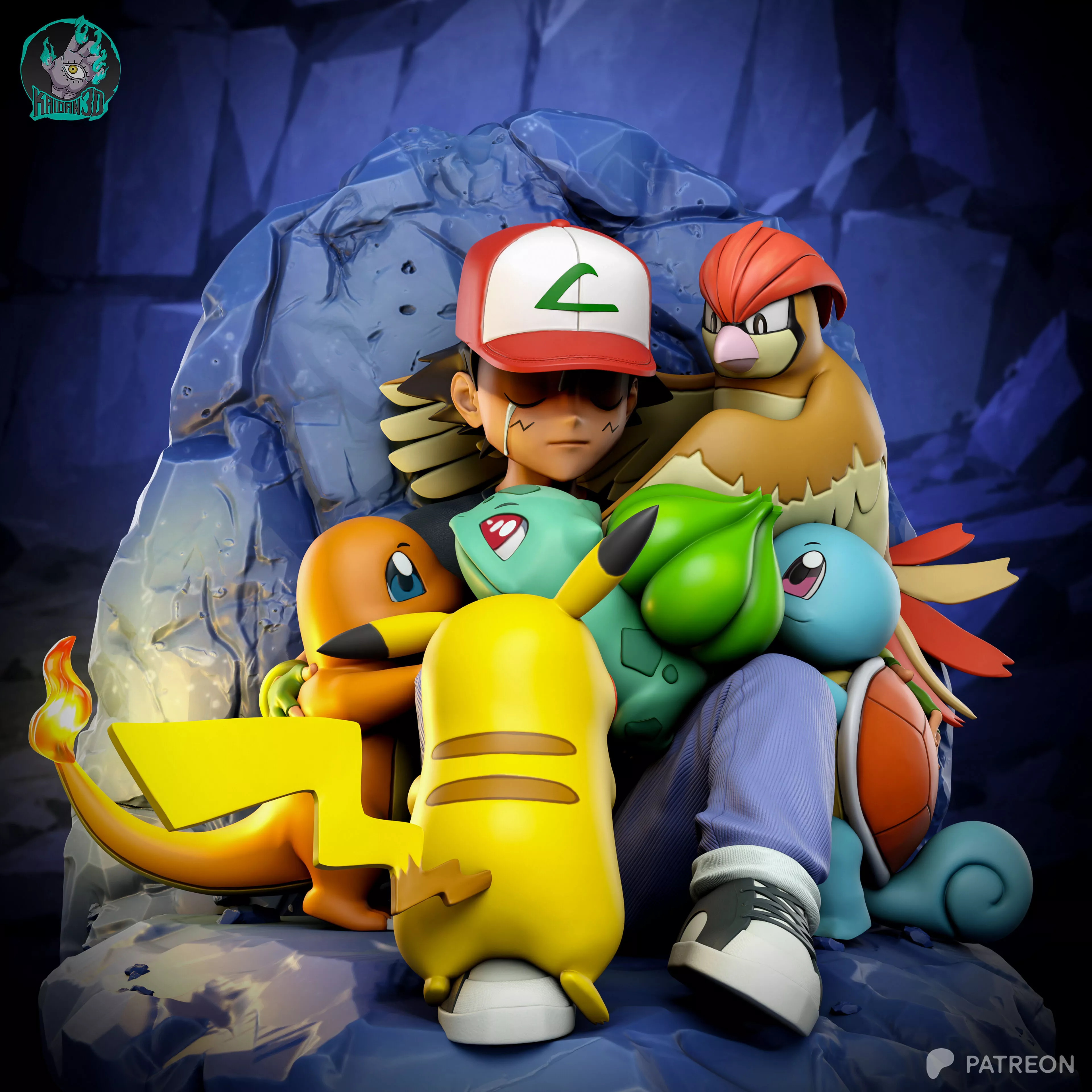 Ash x Pokemon POKEMON - STL Ready for 3D Printing 3D print model