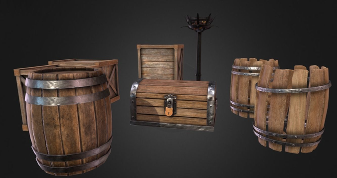Assets pack Free low-poly 3D model