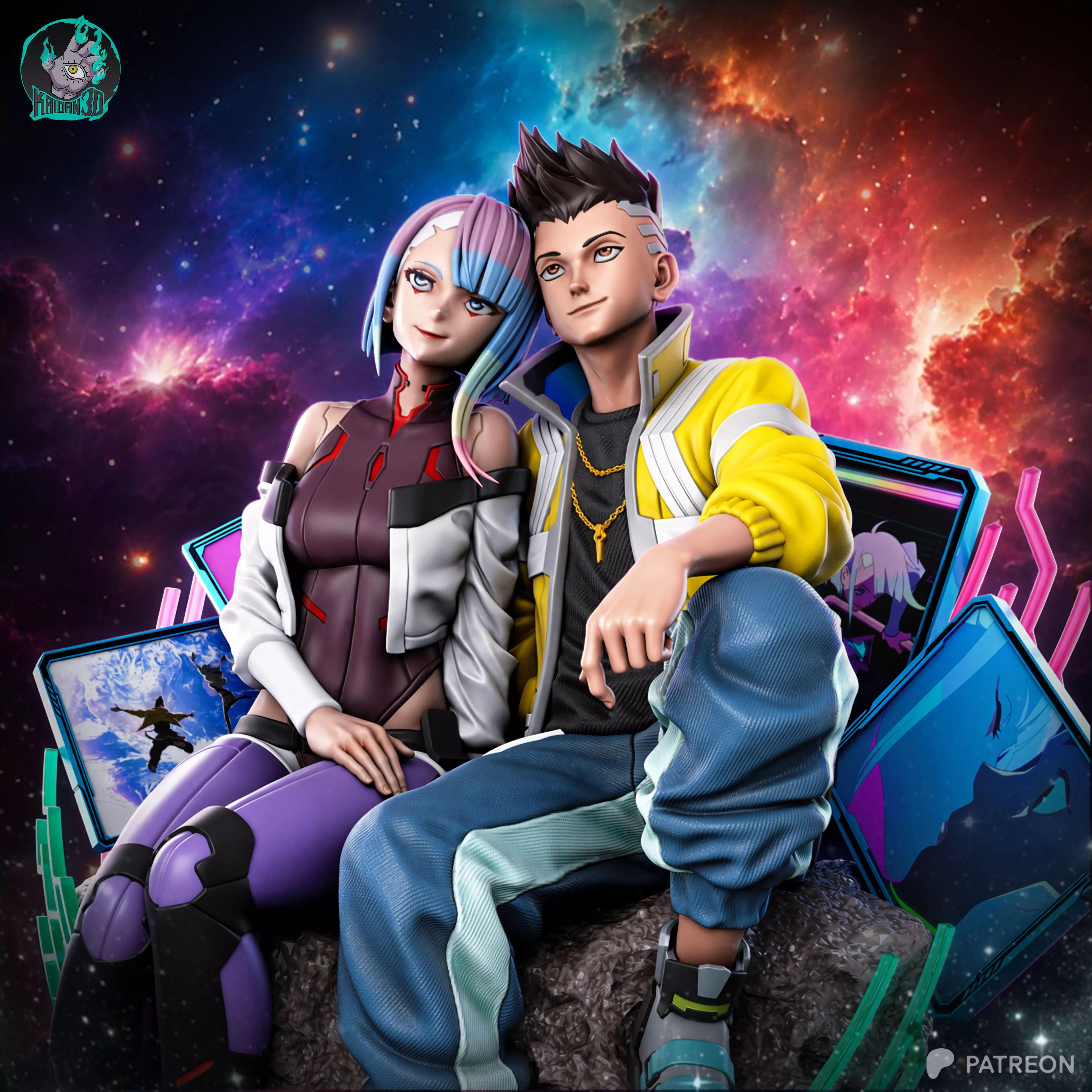 Lucy x David CYBER PUNK - STL Ready for 3D Printing 3D print model