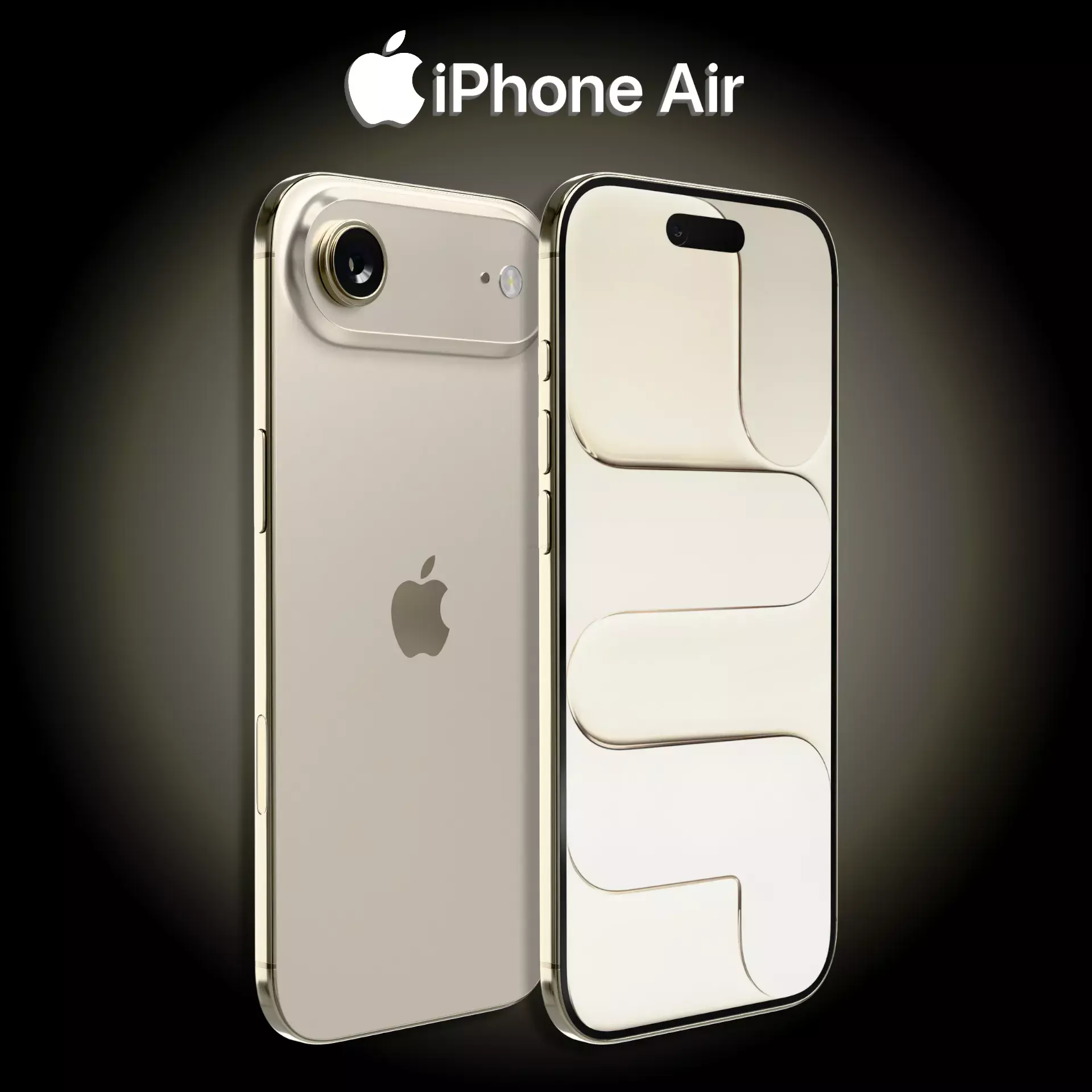 Apple Iphone 17 Air Light Gold Free 3D model