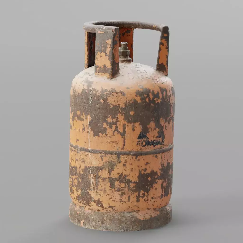 Lpg Cylinder Old Rusty Free 3D model